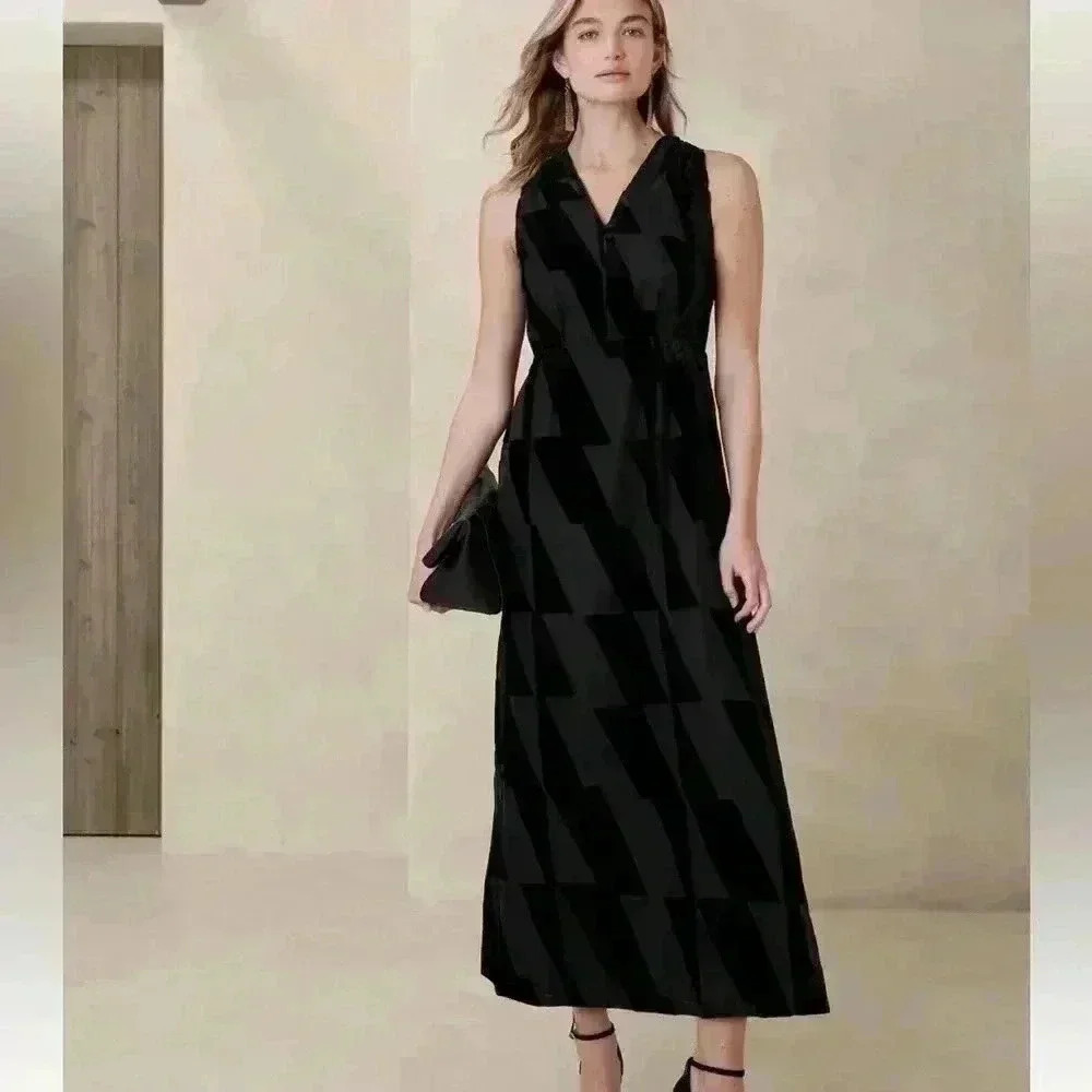 Banana Republic BURNOUT VELVET MAXI DRESS